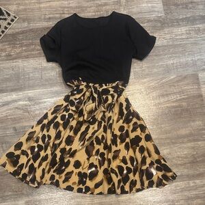 Black and Tan Pedal Dress